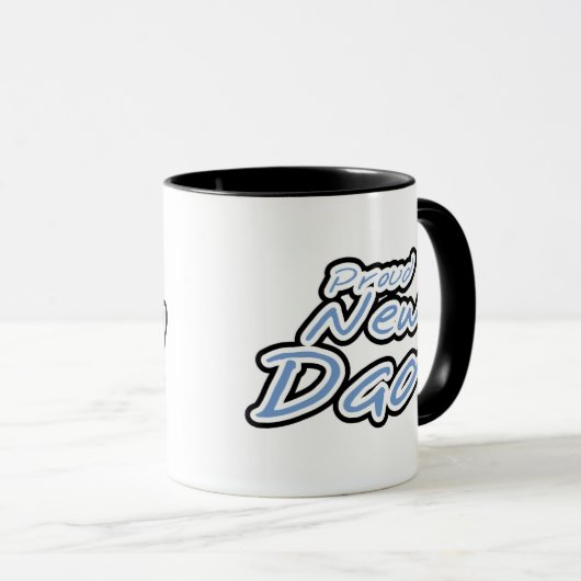 Blauwe/zwarte tekstgroep Nieuwe vader Mok (Voorkant rechts)