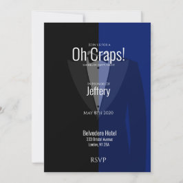Blauwe zwarte tuxedo bachelor party, sla de datum  save the date