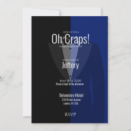 Blauwe zwarte tuxedo bachelor party, sla de datum  save the date
