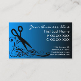 Blauwe zwarte vacht snijdende visitekaartjes