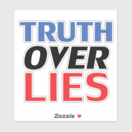 Blauwe zwarte vinylstickers "Truth over Lies" Sticker