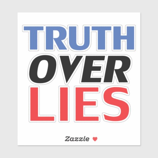 Blauwe zwarte vinylstickers "Truth over Lies" Sticker (Vel)