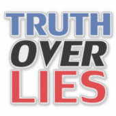Blauwe zwarte vinylstickers "Truth over Lies" Sticker (Voorkant)