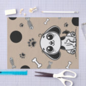 Blauwe & Zwarte Visbotten Hond Puppy Honden Verjaa Tissuepapier (Craft)