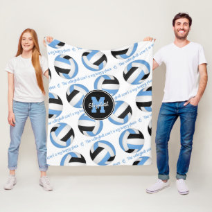 blauwe zwarte volleybalrechtbank is mijn gelukkige fleece deken