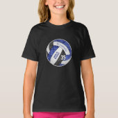 Blauwe zwarte volleybalteamkleuren t-shirt (Voorkant)