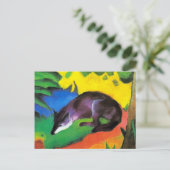 Blauwe zwarte vos van Franz Marc Briefkaart (Staand voorkant)