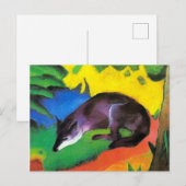 Blauwe zwarte vos van Franz Marc Briefkaart (Voorkant / Achterkant)