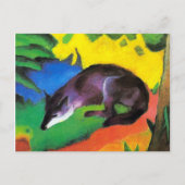 Blauwe zwarte vos van Franz Marc Briefkaart (Voorkant)