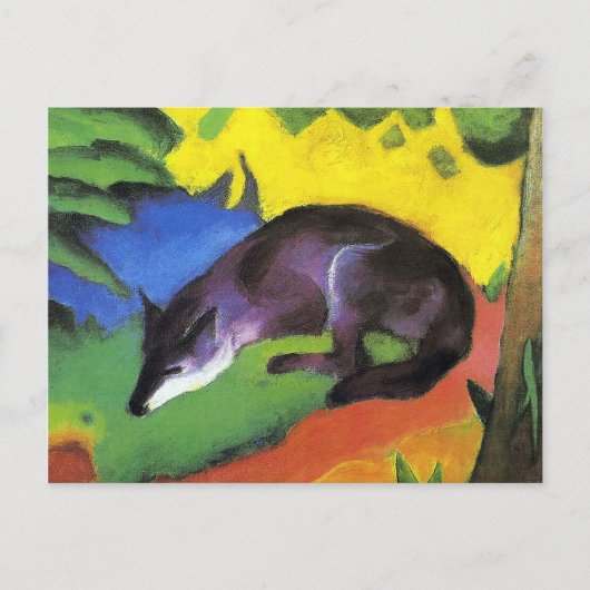 Blauwe zwarte vos van Franz Marc Briefkaart (Voorkant)