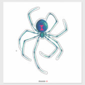 Blauwe zwarte weduwe spin sticker (Vel)