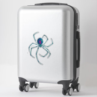 Blauwe zwarte weduwe spin sticker