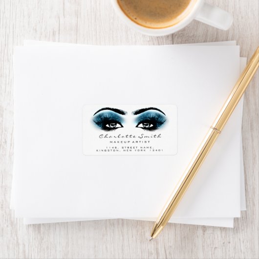 Blauwe zwarte witte kreupelknollen Stylst Beauty R Etiket (Insitu)