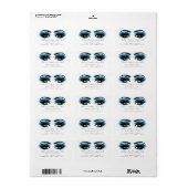 Blauwe zwarte witte kreupelknollen Stylst Beauty R Etiket (Full Sheet)