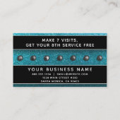 Blauwe zwarte witte makreel artistieke haarsalon afsprakenkaartje (Achterkant)