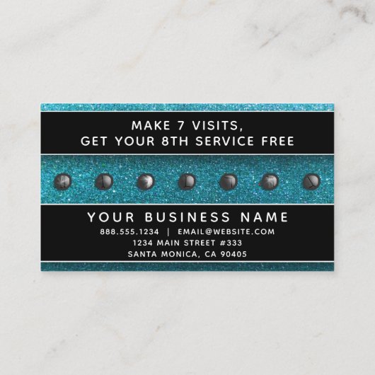 Blauwe zwarte witte makreel artistieke haarsalon afsprakenkaartje (Achterkant)