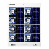 BLAUWE ZWARTE ZEELKAMASK, SQUARE MONOGRAM ETIKET (Full Sheet)