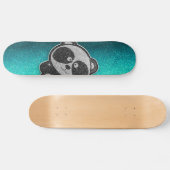 Blauwe zwarte zwarte panda persoonlijk skateboard (Horizontaal)