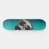 Blauwe zwarte zwarte panda persoonlijk skateboard (Horizontaal)