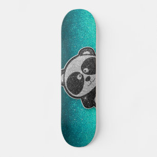 Blauwe zwarte zwarte panda persoonlijk skateboard
