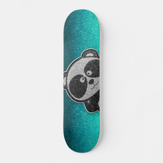 Blauwe zwarte zwarte panda persoonlijk skateboard (Voorkant)