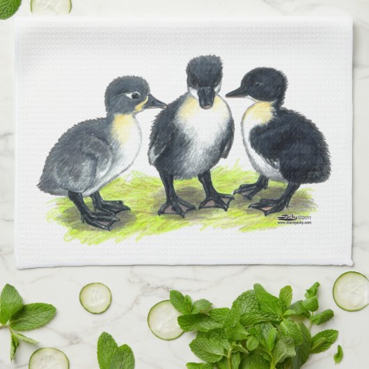 Blauwe Zweedse Eendjes Theedoek (Gevouwen)