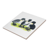 Blauwe Zweedse kuipen Tegeltje (Zijkant)