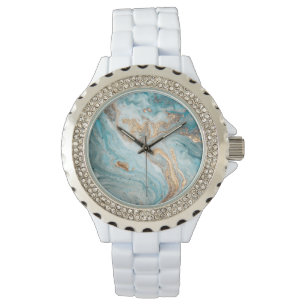 BLAUWE ZWEEKSPARKLE DIAMONTE BAND WATTING HORLOGE