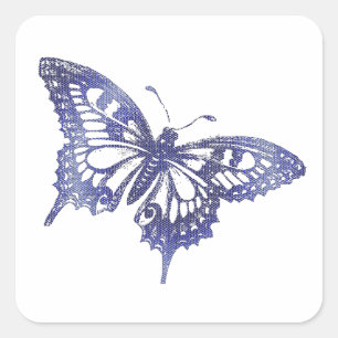 blauwe zweepstaartvlindermozaïek vierkante sticker