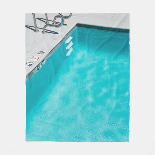 Blauwe zwembad fleece deken (Voorkant)