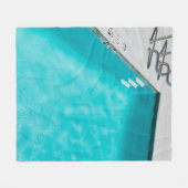 Blauwe zwembad fleece deken (Voorkant (Horizontaal))