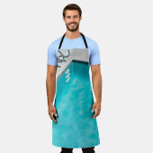 Blauwe zwembad schort (Gedragen)