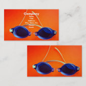 Blauwe zwembrillen op Sinaasappel Visitekaartje (Voorkant / Achterkant)