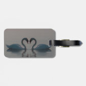 Blauwe zwemmen moeten liefdeshart zijn op water bagagelabel (Achterkant horizontaal)