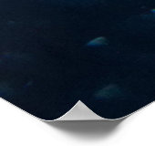 Blauwe Zwemmende Kwallen Poster (Hoek)