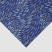 Blauwe Zwemmende Oceaanvis - Donker Tissuepapier (Detail)