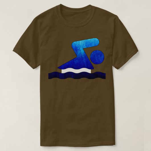 Blauwe zwemmer t-shirt (Design voorkant)