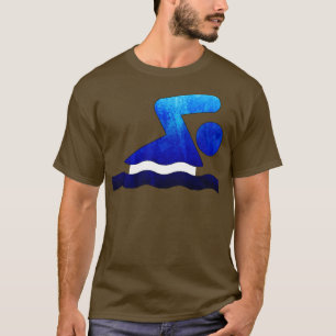 Blauwe zwemmer t-shirt