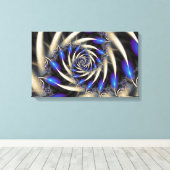 Blauwe zwijn canvas afdruk (Insitu (Houten vloer))