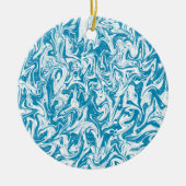 Blauwe zwijn keramisch ornament (Voorkant)