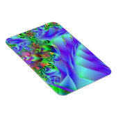Blauwe zwijn met Abstracte kleurrijke flora Magneet (Rechterzijde)