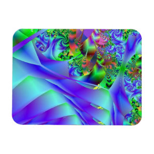 Blauwe zwijn met Abstracte kleurrijke flora Magneet