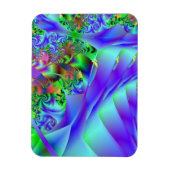 Blauwe zwijn met Abstracte kleurrijke flora Magneet (Verticaal)