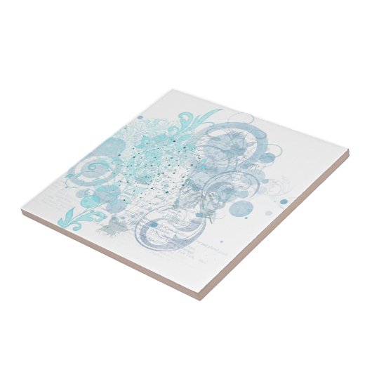 Blauwe zwijn tegeltje (Zijkant)