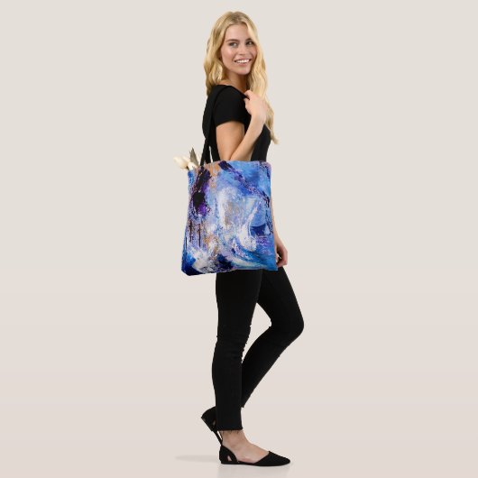Blauwe zwijn tote bag (Op model)