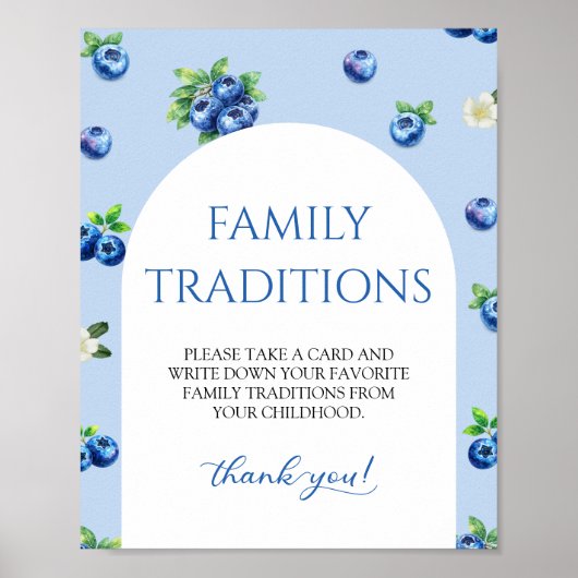 Blauwebes Babyshower Familie Tradities Game Poster (Voorkant)