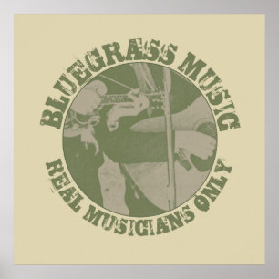 Blauwegrass Musicians alleen groene spelers Poster