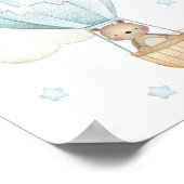 Blauwehete luchtballon, Dieren, Beer, Jongens Nurs Poster (Hoek)