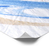 Blauwen 003 Abstract Waterverf getextureerd papier Poster (Hoek)