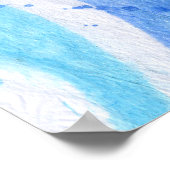 Blauwen 022 Abstract Waterverf getextureerd papier Poster (Hoek)